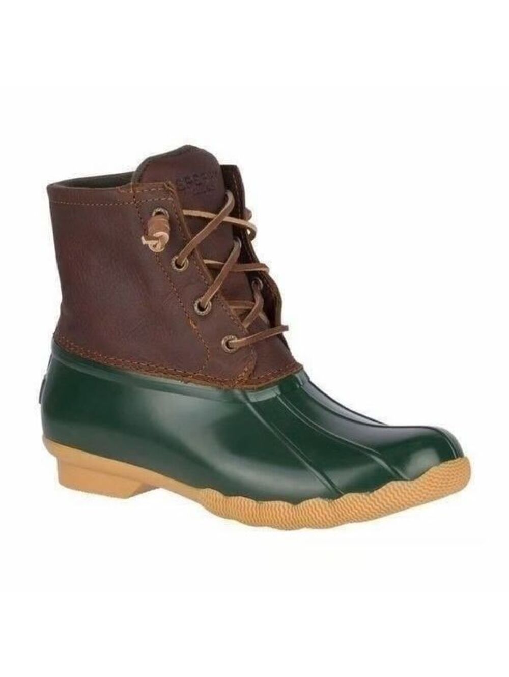 Sperry Saltwater™ Duck Boots in Tan-Green  Sz W 7